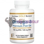Omega-3 [Premium Fish Oil] (100 шт по 1000 мг), California Gold Nutrition