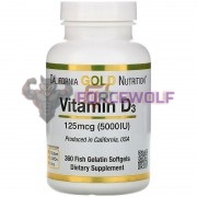 Vitamin D3 (360 шт по 125 мкг: 5000 МЕ), California Gold Nutrition