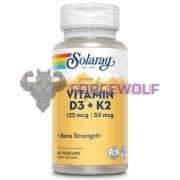 Vitamin D3 + K2 (60 шт), Solaray