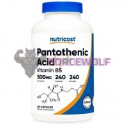 Pantothenic Acid [Vitamin B5] (240 шт по 500 мг), Nutricost