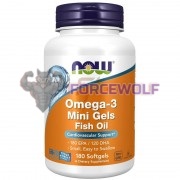 Omega-3 Fish Oil [Mini Gels] (180 шт), NOW Foods